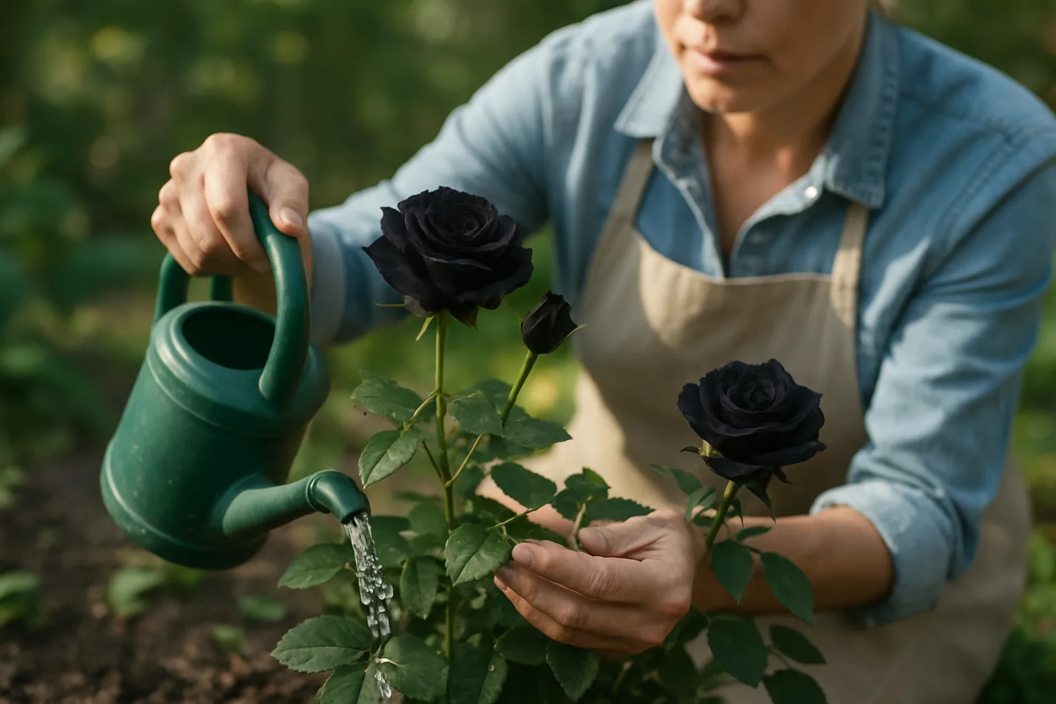 Cómo cuidar rosas negras naturales: riego, luz y reproducción efectiva