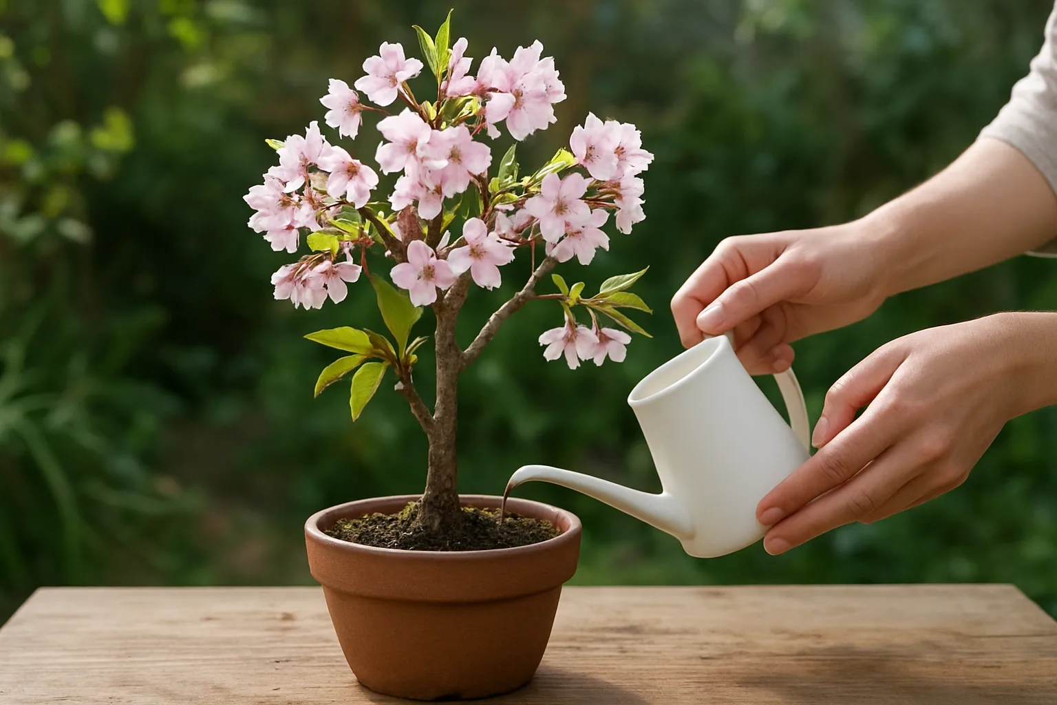 Cómo cuidar un cerezo japonés en maceta para que prospere todo el año
