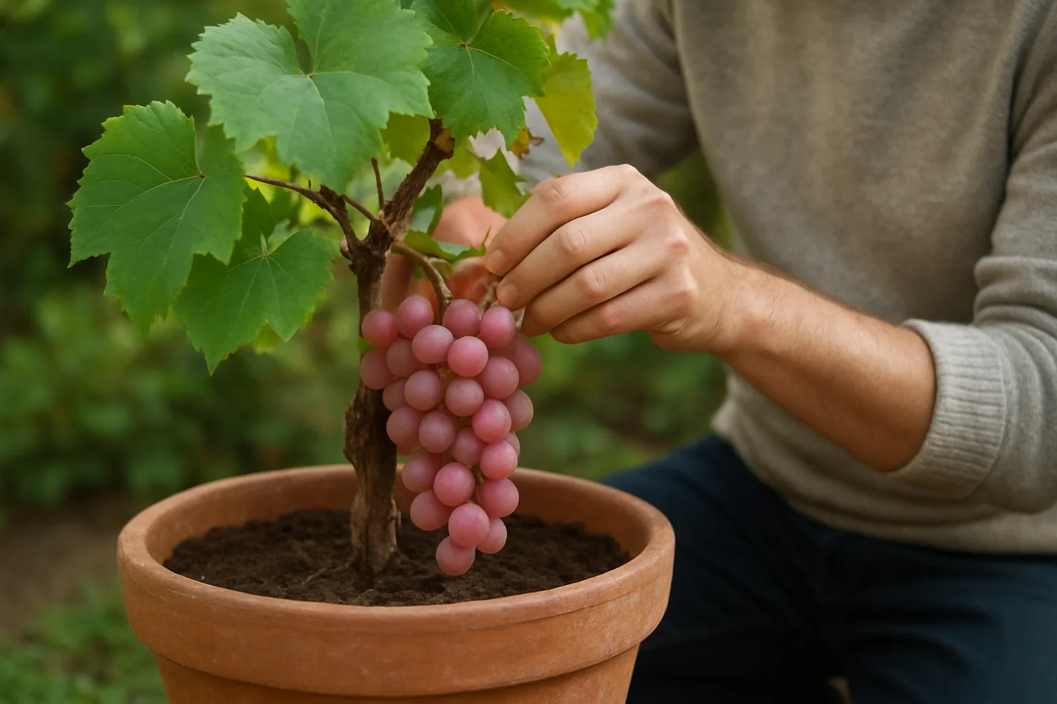 Cómo cultivar y mantener uva rosada en maceta para que crezca sana y fructifique