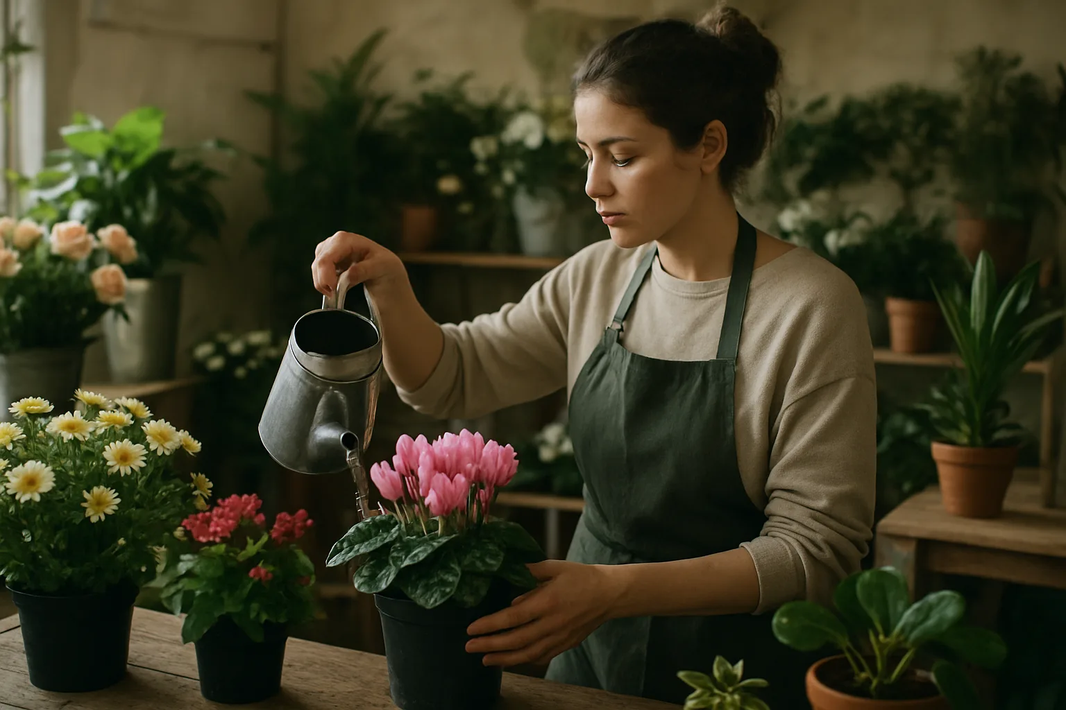 Cuidados básicos para un puesto de flores: riego, luz y reproducción