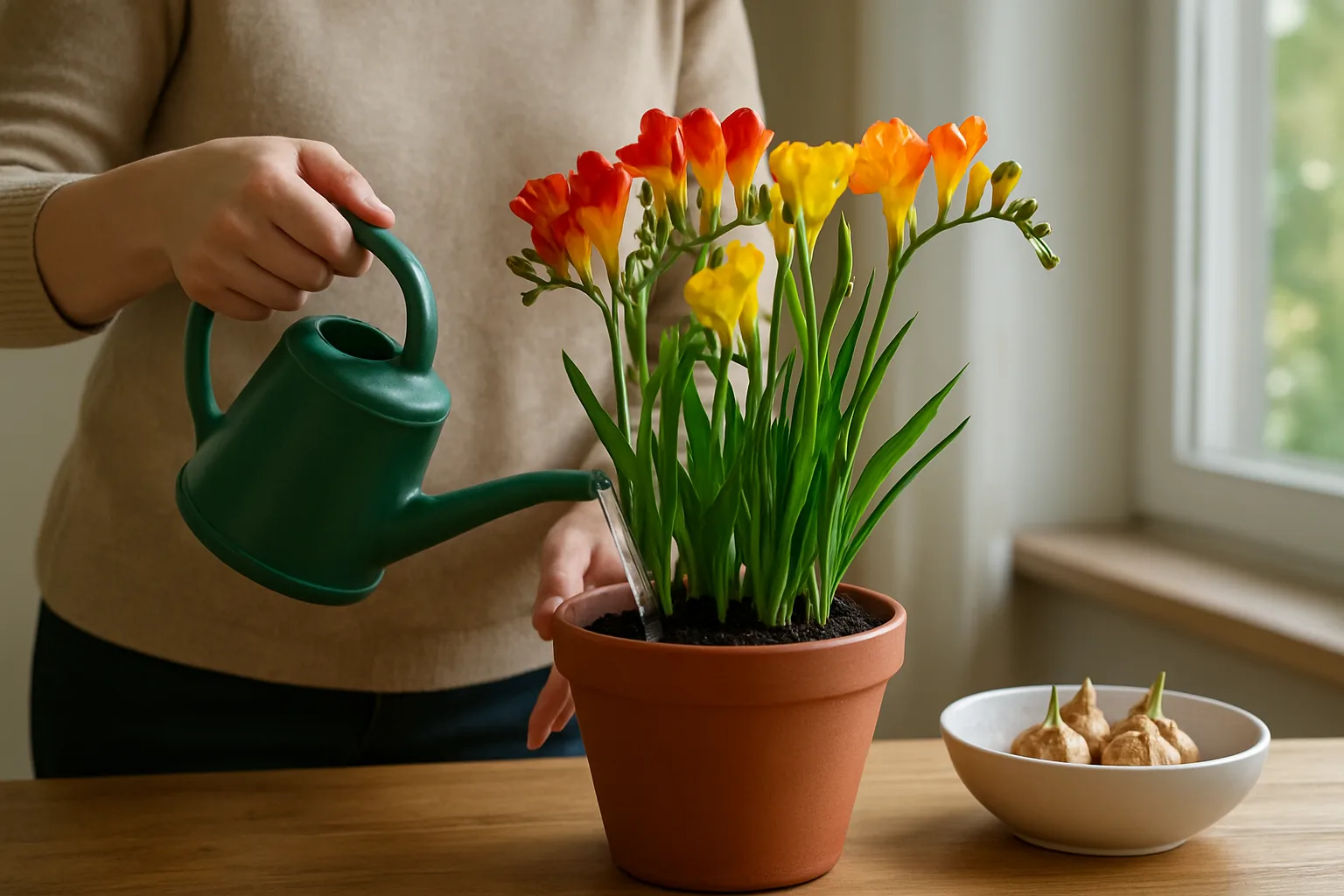 Flores fresias: cómo regarlas, la luz adecuada y métodos de reproducción