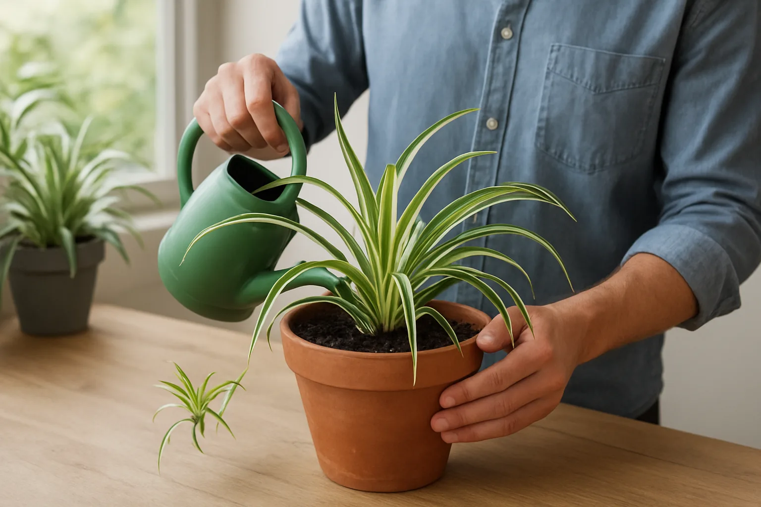 Cómo cuidar la planta araña: riego, luz y reproducción para interior y exterior